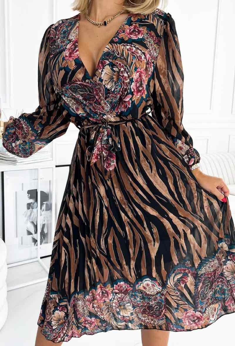 Grossiste Estee Brown - Robe cache-cœur à imprimé léopard