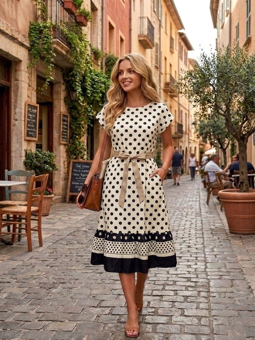 Grossista Estee Brown - Abito corto a pois 100% Viscosa