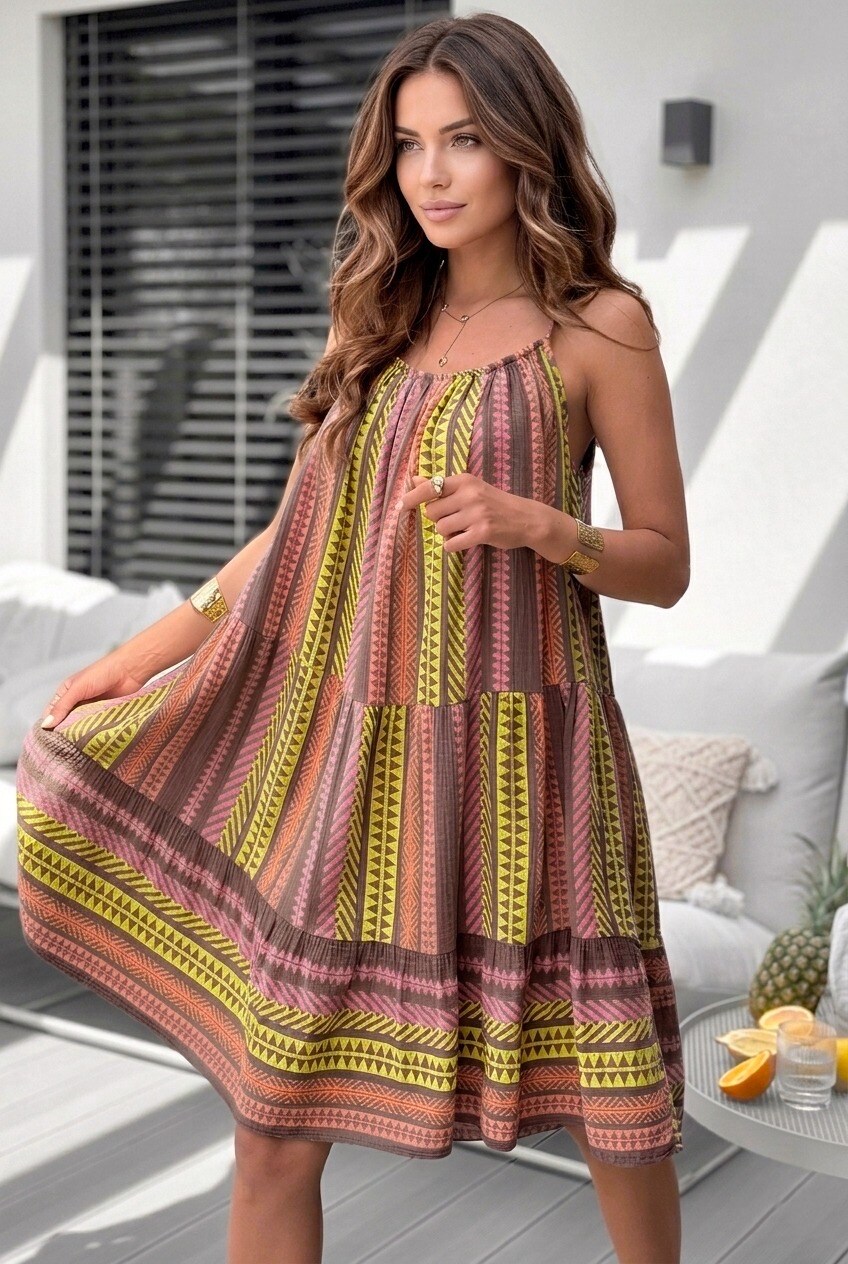 Mayorista Estee Brown - Vestido corto de gasa de algodón