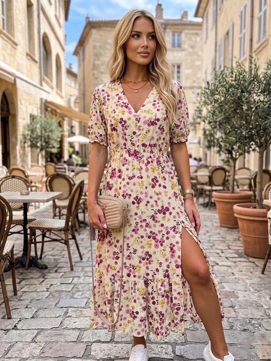 Mayorista Estee Brown - Vestido largo estampado 100% Viscosa