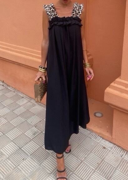 Mayorista Estee Brown - Vestido largo de leopardo con encaje