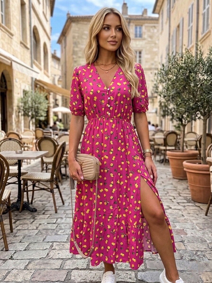 Mayorista Estee Brown - Vestido largo estampado 100% Viscosa