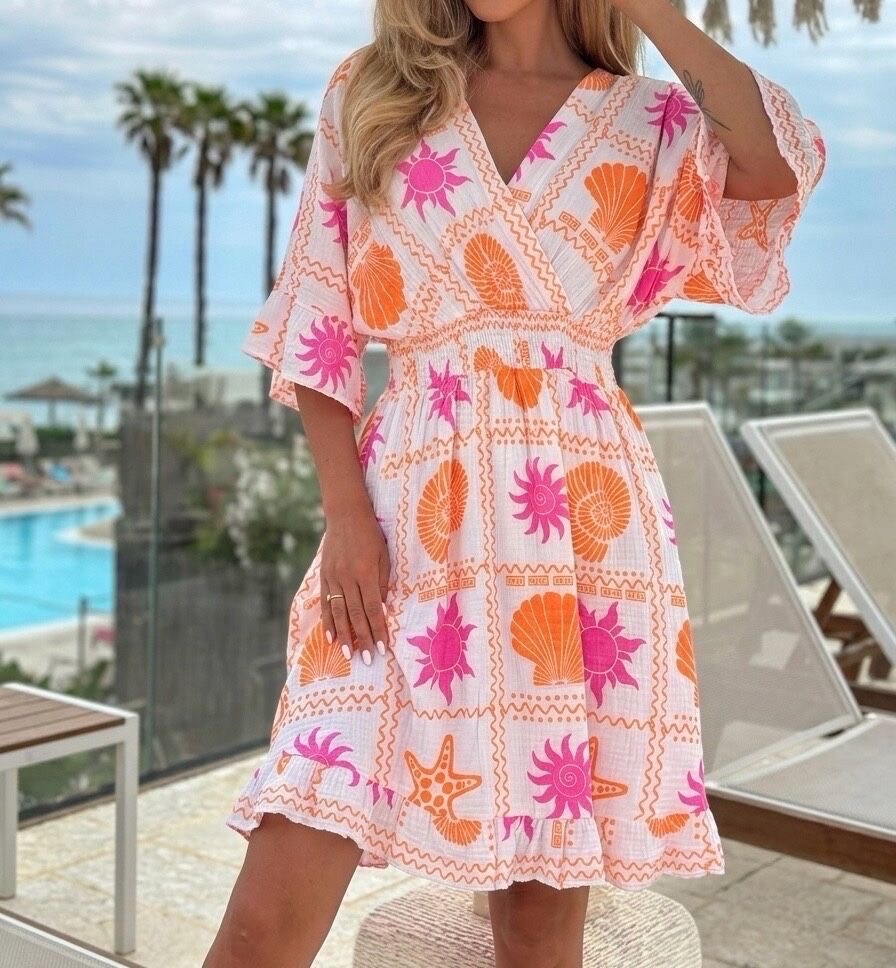 Mayorista Estee Brown - Vestido corto de gasa de algodón