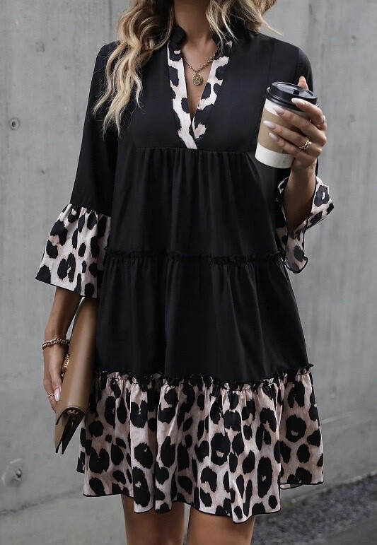 Wholesaler Estee Brown - Short dress with leopard pattern
