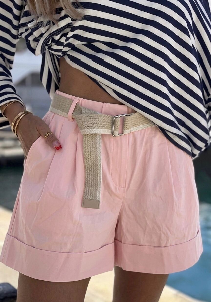 Mayorista Estee Brown - Shorts de viscosa con cinturón