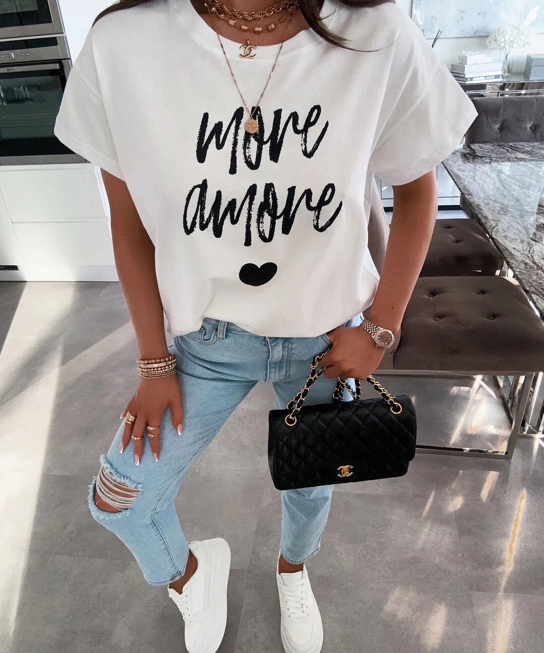 Grossiste Estee Brown - T-shirt large avec imprimé