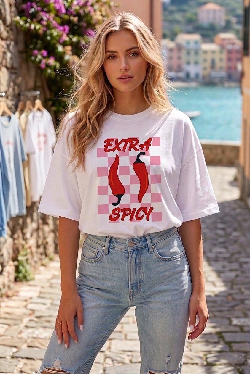 Grossista Estee Brown - T-shirt stampata oversize - 100% Cotone