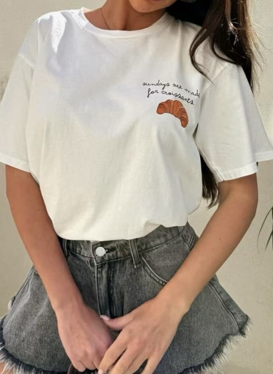 Grossiste Estee Brown - T-shirt large imprimée en coton