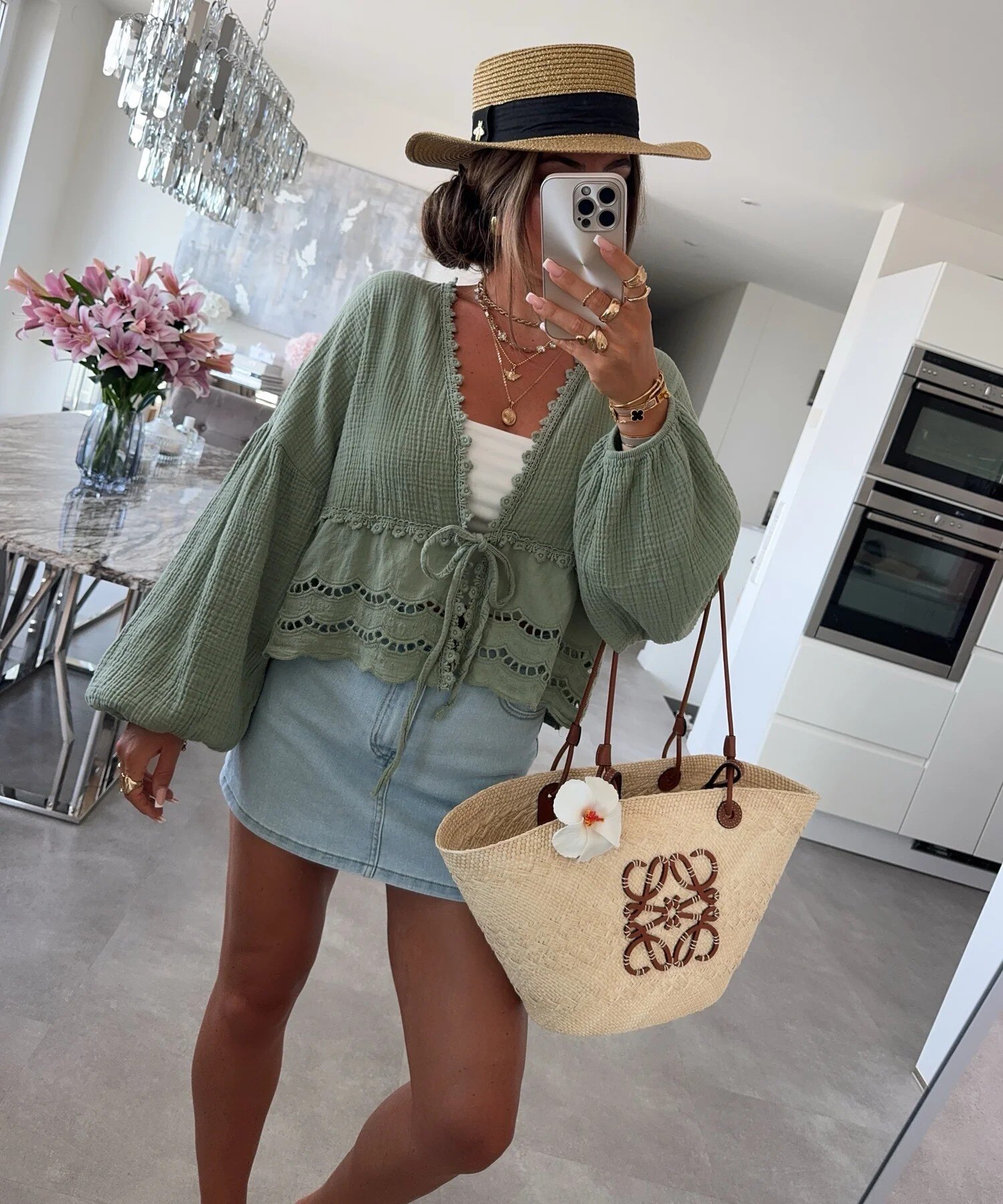 Grossista ESTEE - BLUSA GARZA DI COTONE, CON PIZZO