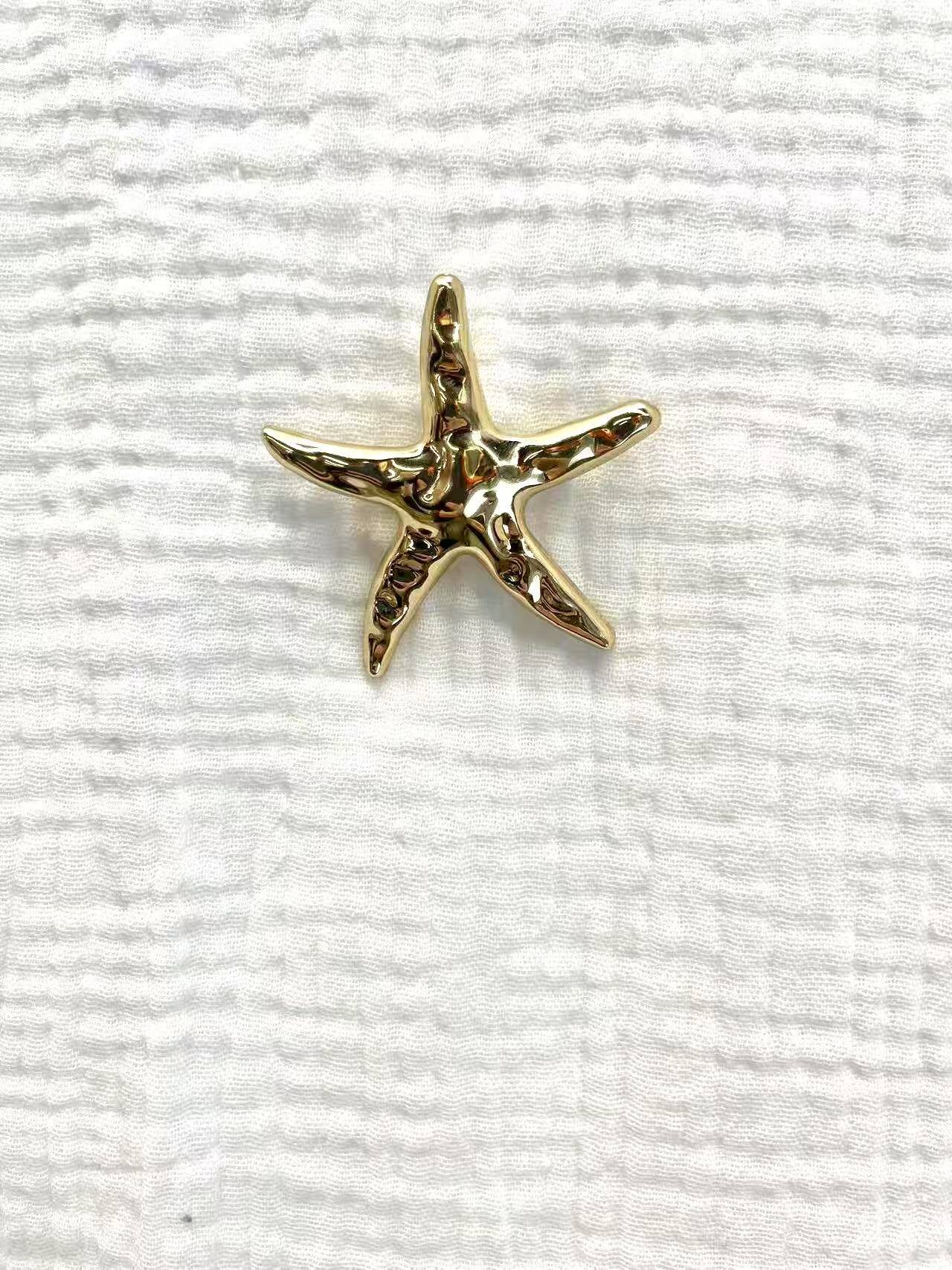 Wholesaler ESTEE - STARFISH BROOCH IN STEEL, DIAMETER 5CM