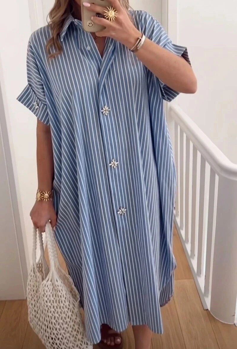 Grossiste ESTEE - ROBE LONGUE AVEC DIAMANTS OVERSIZE