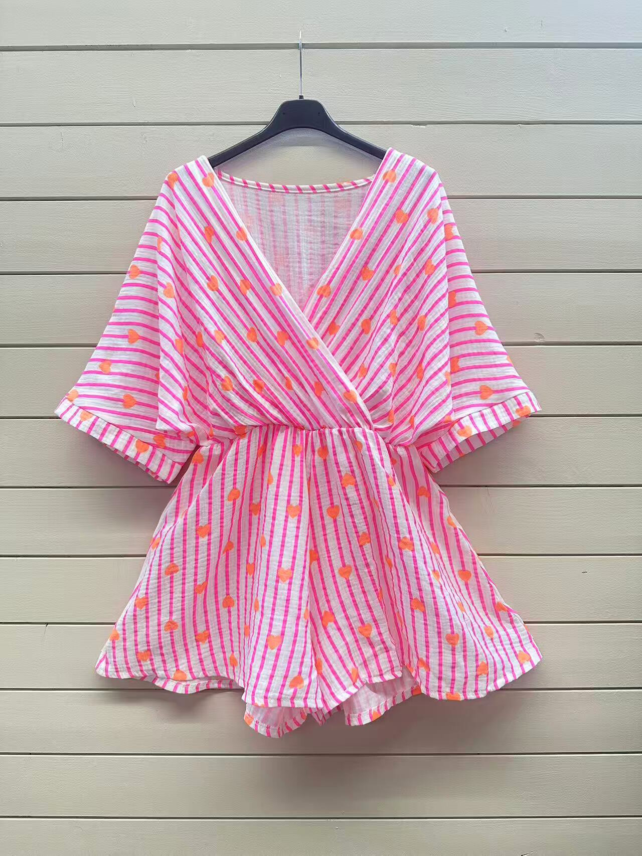Wholesaler ESTEE - FLUORESCENT COTTON GAZE SHORT JUMPSUIT
