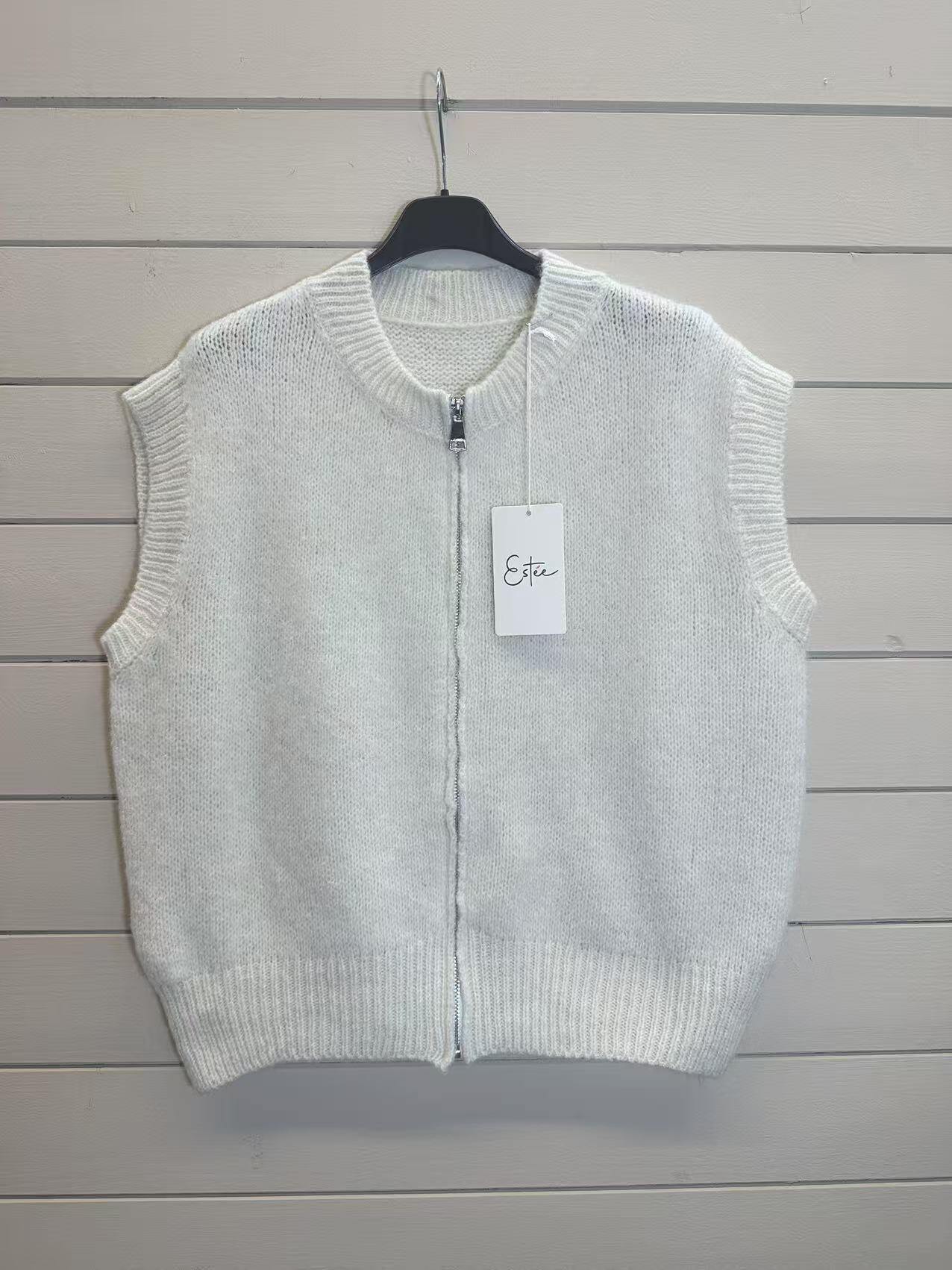 Grossiste ESTEE - Gilet en laine avec zip