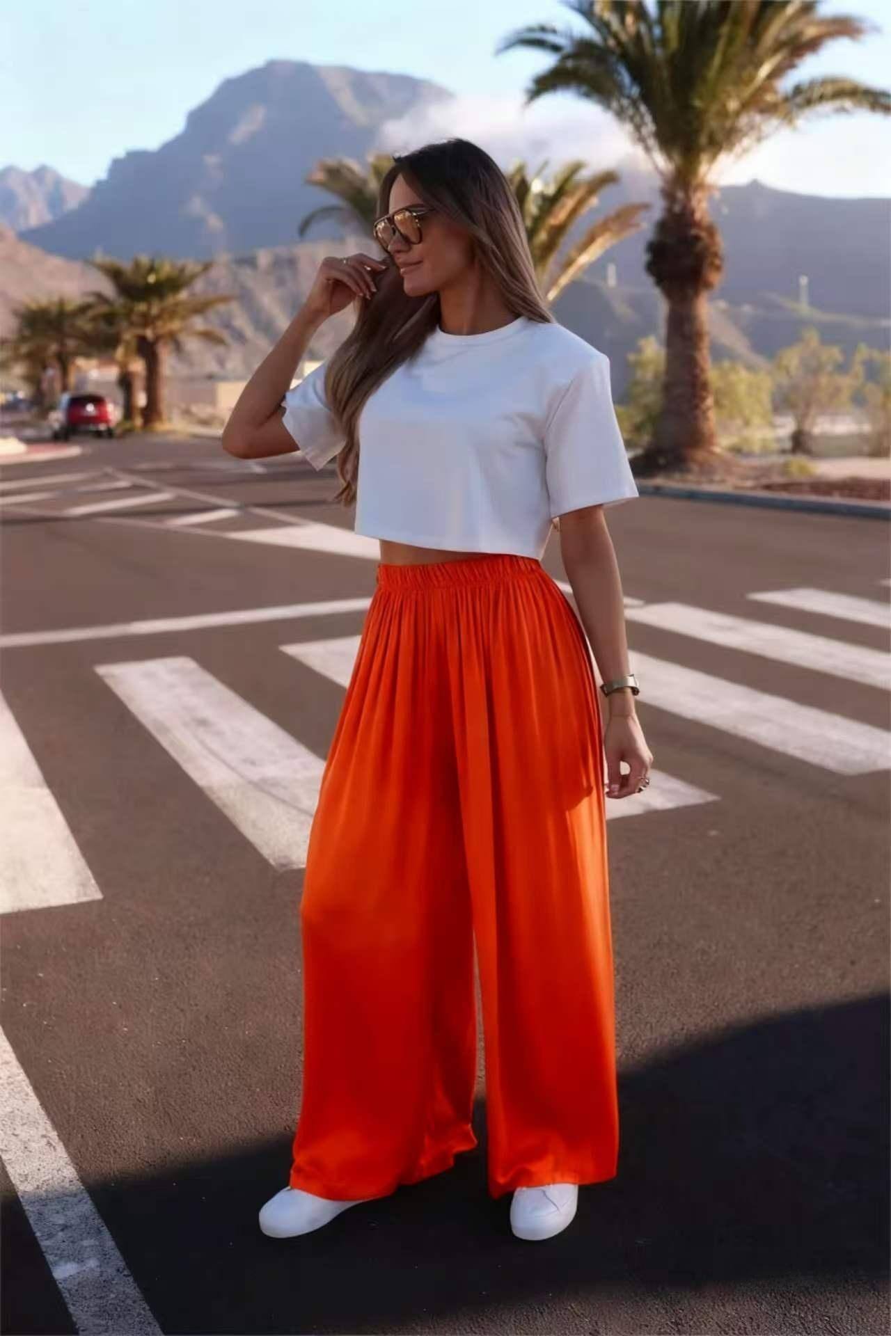 Grossiste ESTEE - PANTALON EN VISCOSE SATINÉE