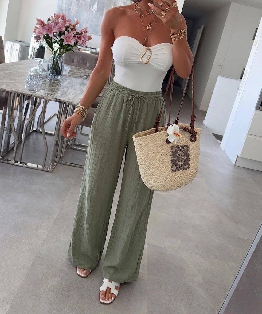 Mayorista ESTEE - PANTALÓN PALAZZO 100%ALGODÓN, CORDÓN EN LA CINTURA