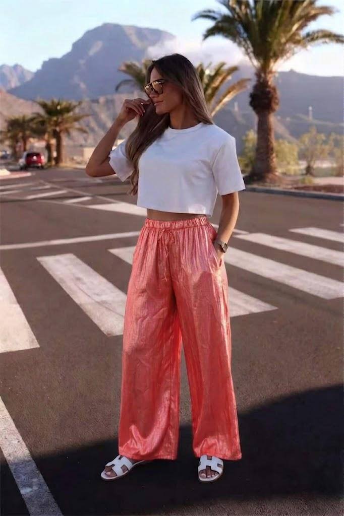 Mayorista ESTEE - PANTALÓN DE SATÉN CON 2 BOLSILLOS