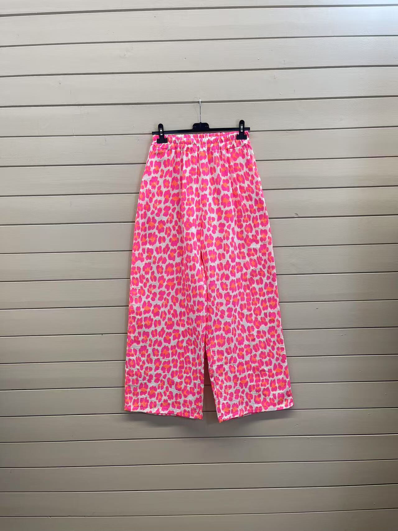 Mayorista ESTEE - PANTALONES DE GASA DE ALGODÓN, ESTAMPADO DE LEOPARDO CON DOS BOLSILLOS