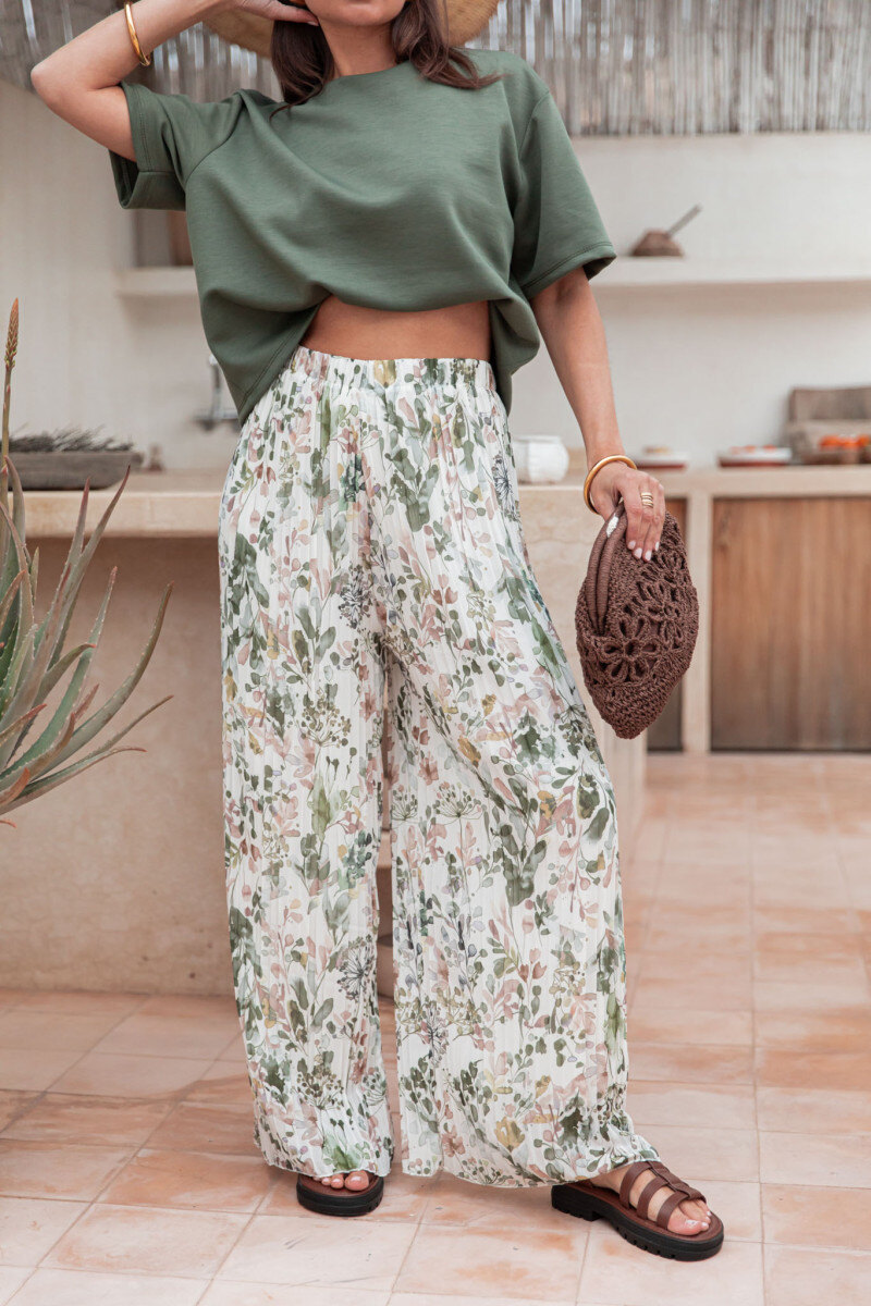 Wholesaler ESTEE - PALAZZO PANTS, PLEATED, LINED, PRINTED