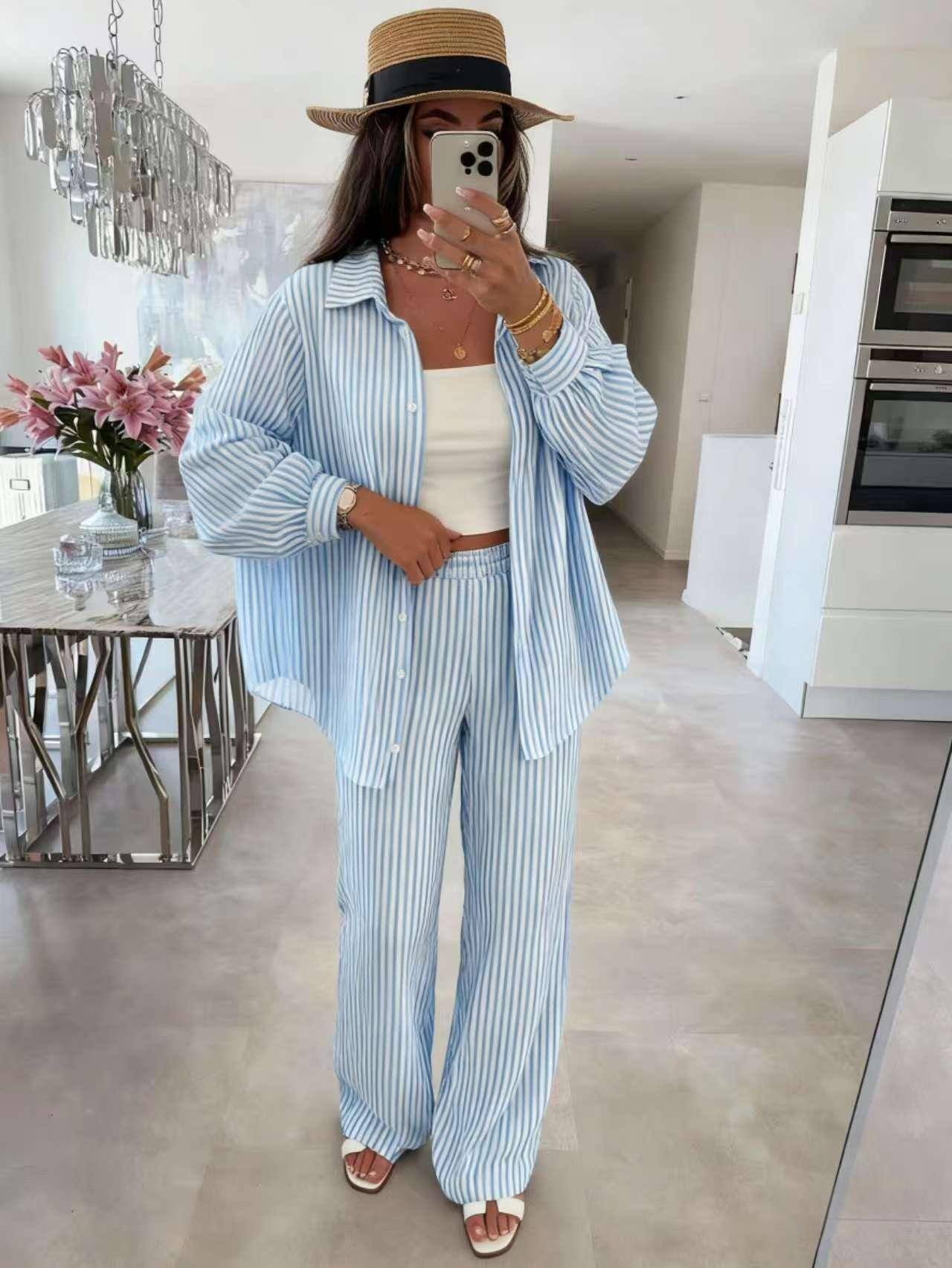 Wholesaler ESTEE - COTTON GAUZE TROUSERS, STRIPED