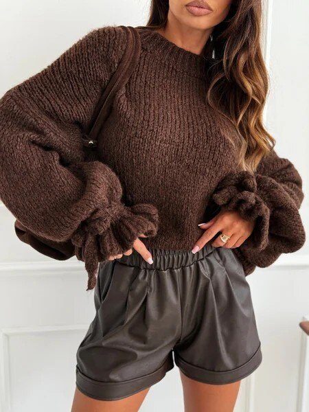 Wholesaler ESTEE - WOOL SWEATER WITH TIE ON THE SLEEVE