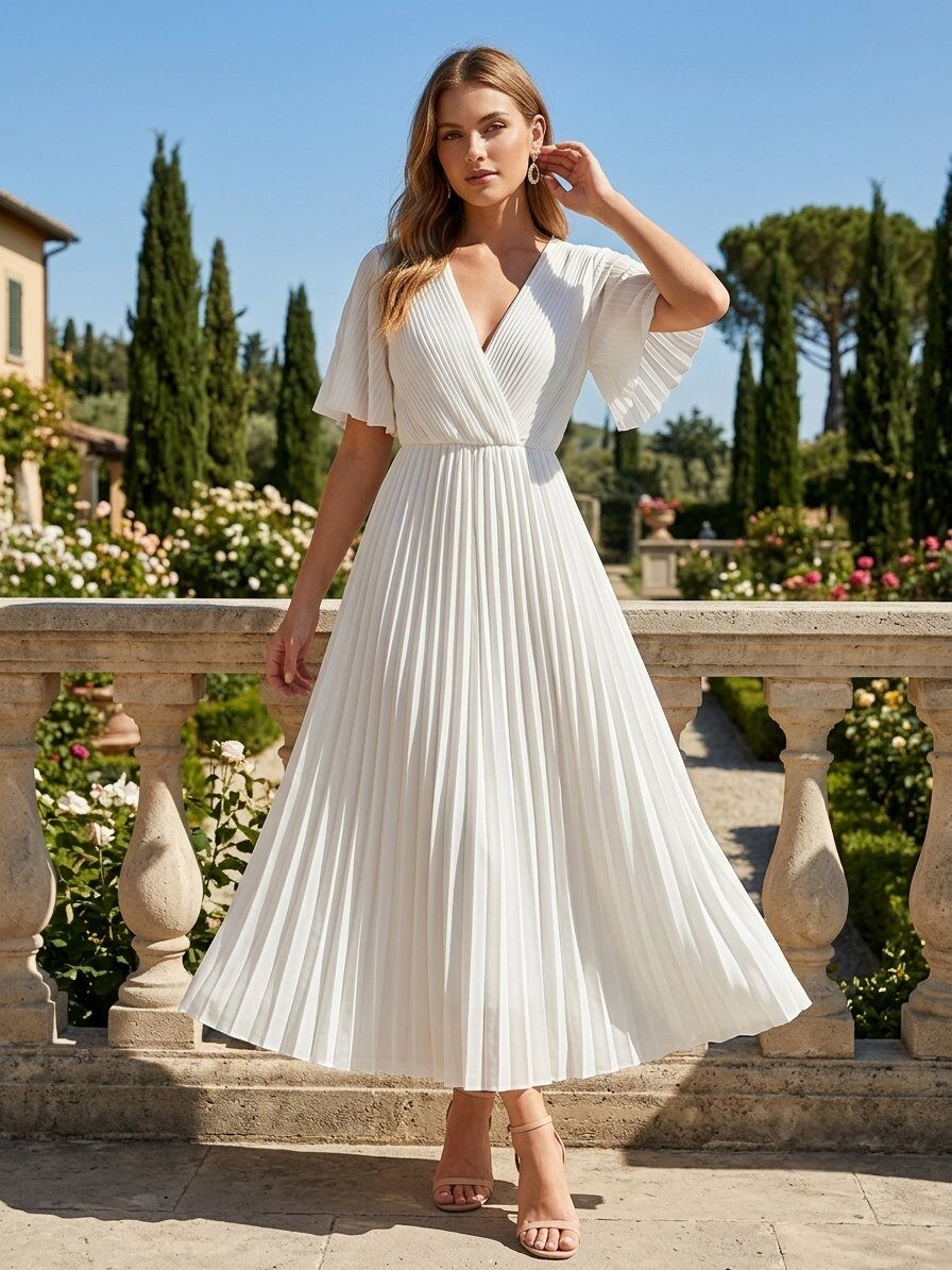 Wholesaler ESTEE - PLEATED MAXI DRESS