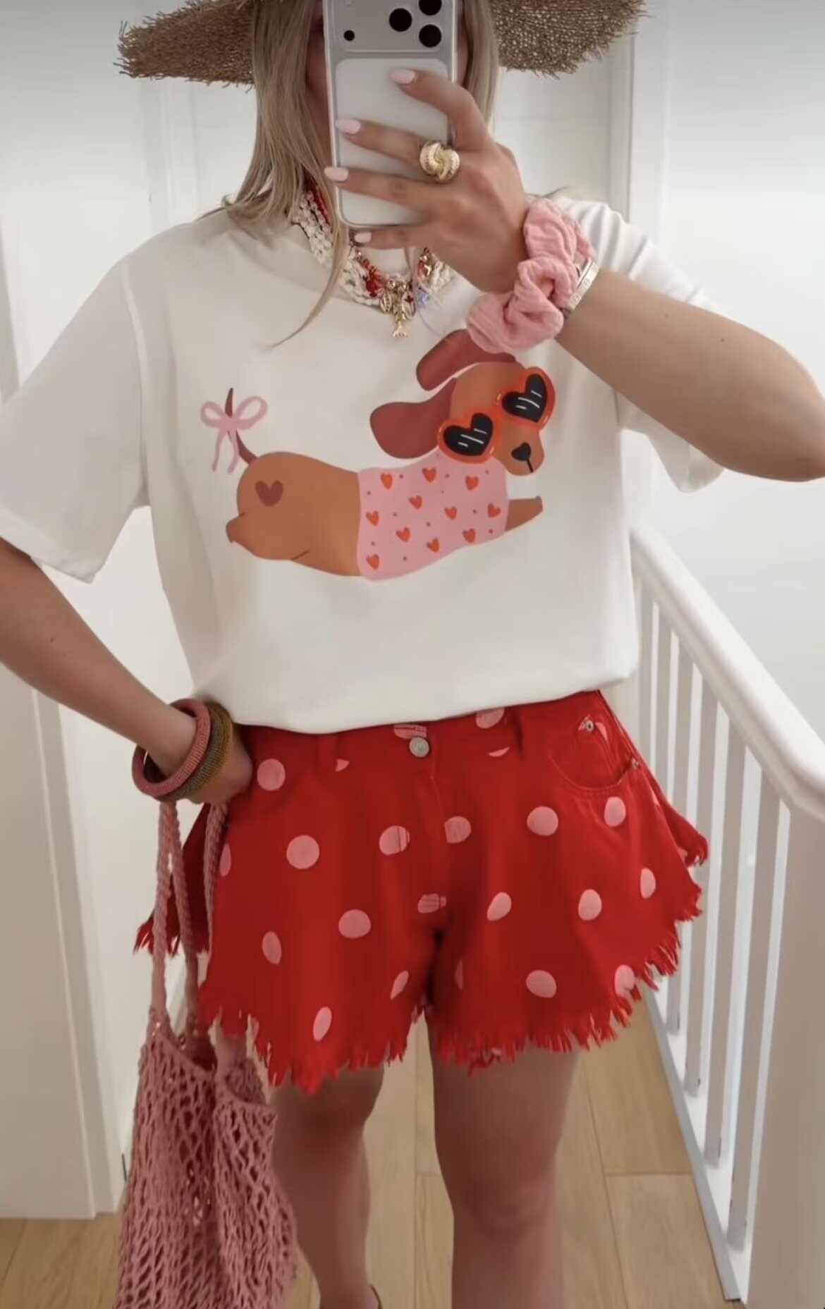 Mayorista ESTEE - CAMISETA DE ALGODÓN ESTAMPADA HEART DOG