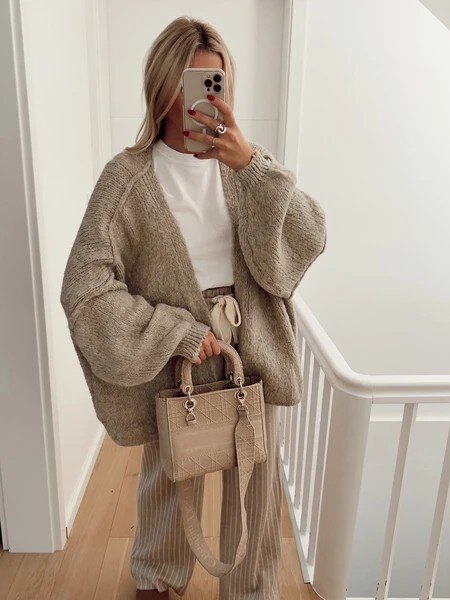 Wholesaler ESTEE - OVERSIZED WOOL CARDIGAN HIGH QUALITY SOFT MATERIAL