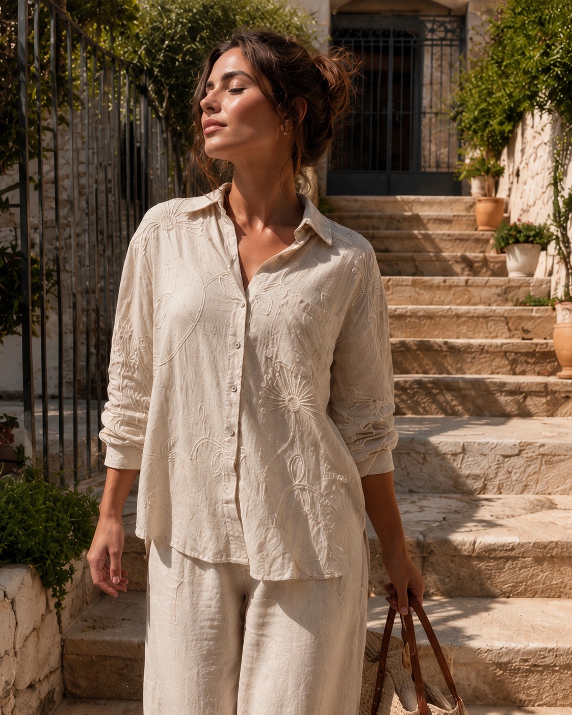 Grossiste Esther.H Paris - Chemise oversized en lin mélangé