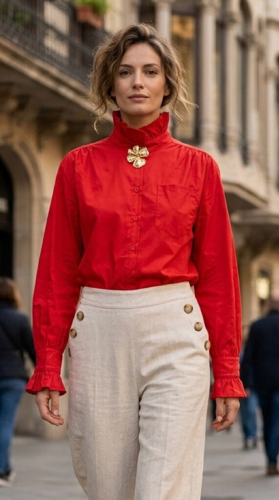 Grossiste Esther.H Paris - Chemise à volant 100% Coton