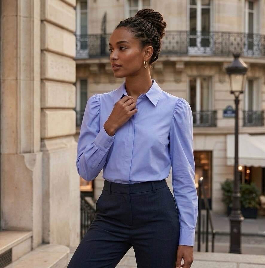 Grossiste Esther.H Paris - Chemise en Coton à Épaules Travaillée