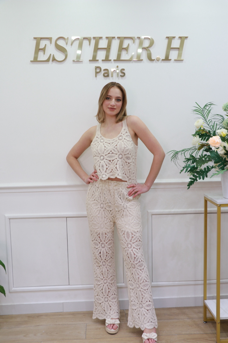 Grossista Esther.H Paris - Insieme canottiera pantaloni all'uncinetto