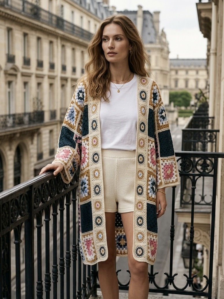 Grossiste Esther.H Paris - Gilet cardigan coloré