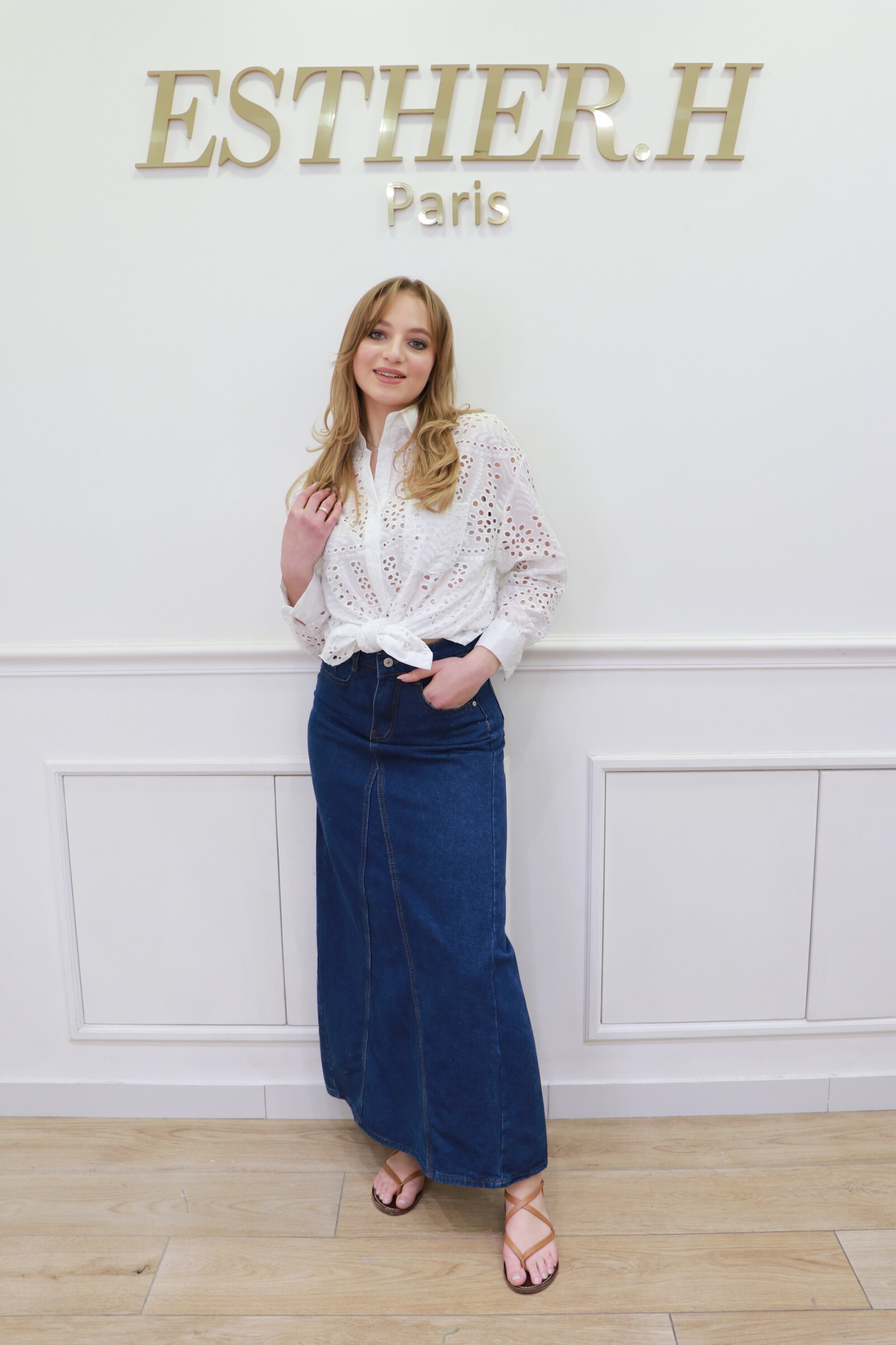 Großhändler Esther.H Paris - Langer, ausgestellter Jeansrock