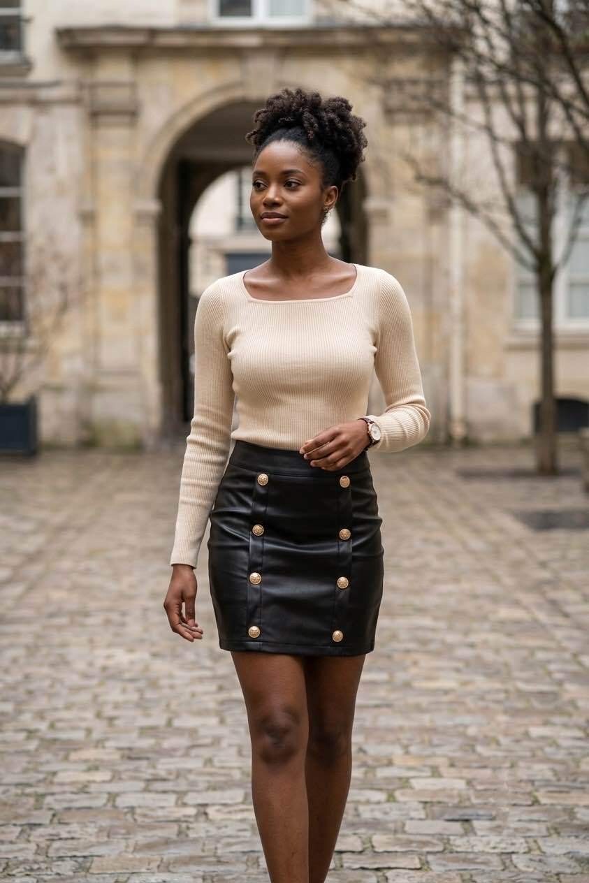 Grossiste Esther.H Paris - Jupe en similicuir