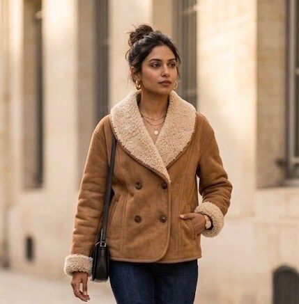 Wholesaler Esther.H Paris - Reversible Coat Half-Fur Half-Suede