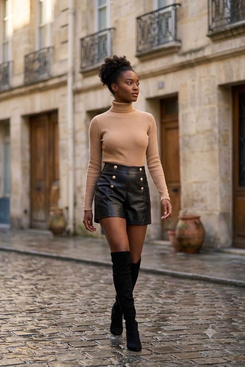 Grossiste Esther.H Paris - Short en similicuir
