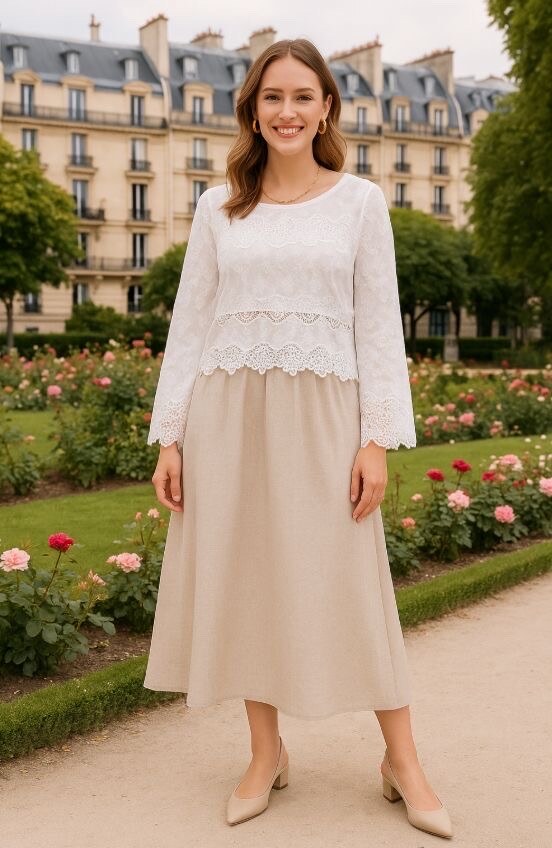 Grossiste Esther.H Paris - Petit haut en coton et broderie