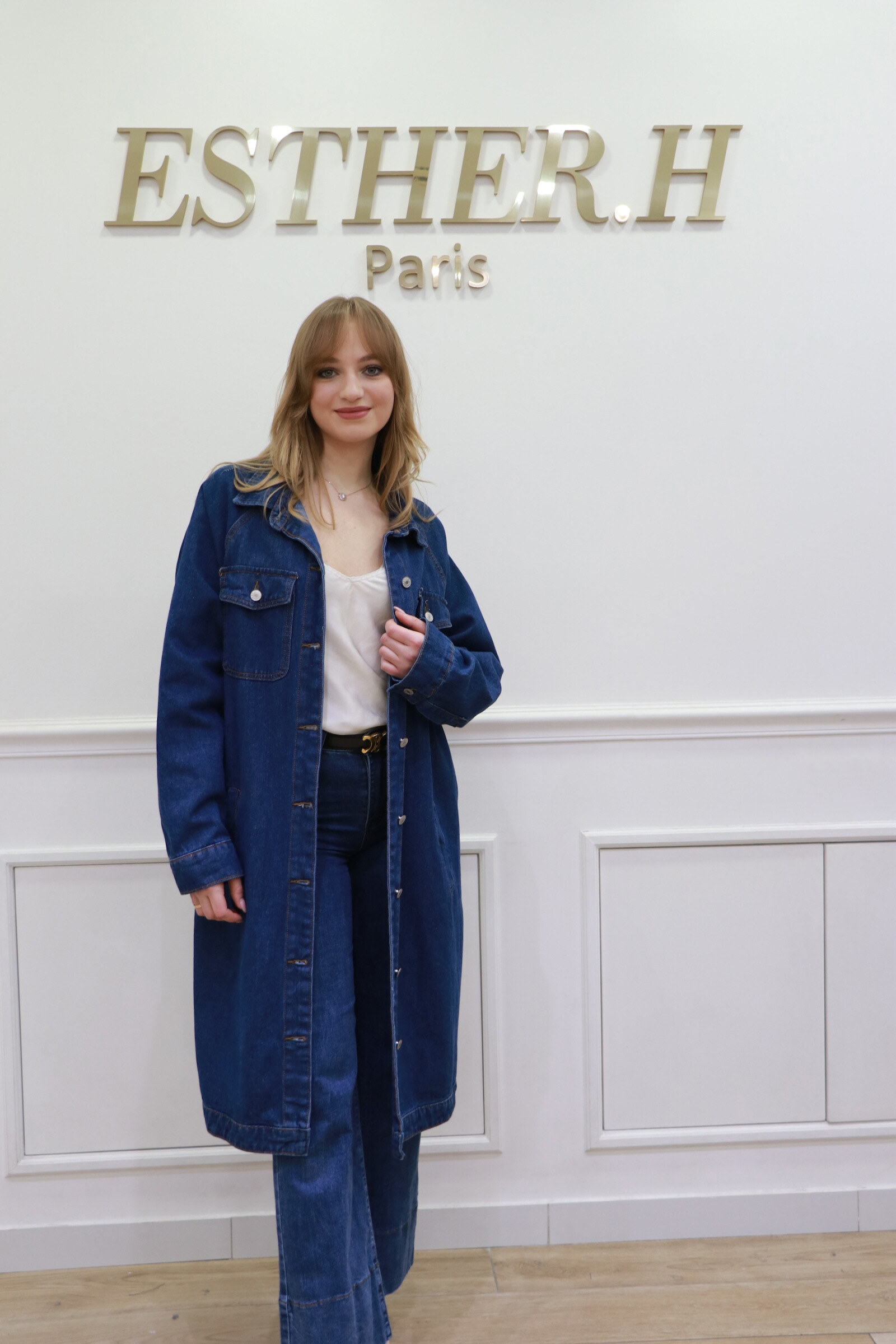Wholesaler Esther.H Paris - Long flared denim skirt