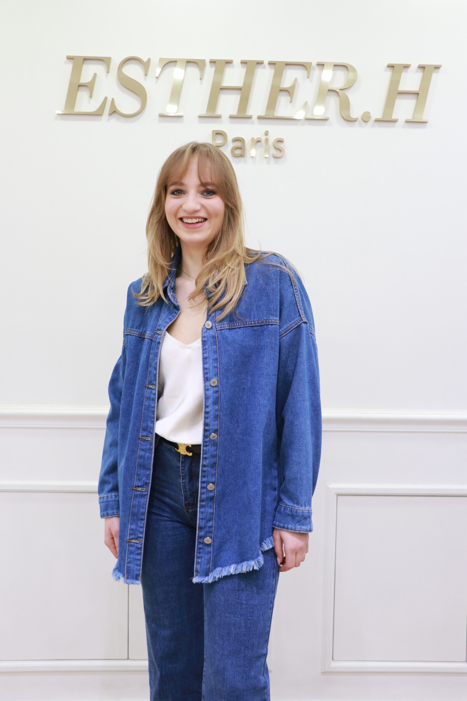 Wholesaler Esther.H Paris - Long flared denim skirt