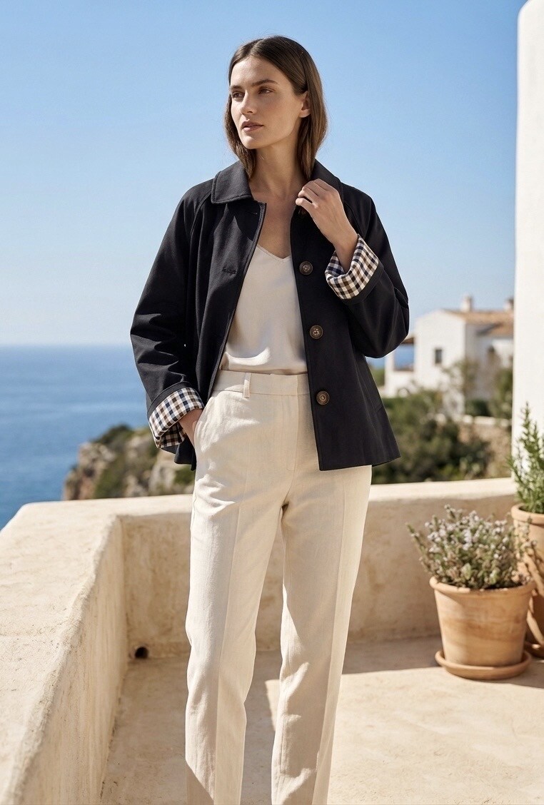 Grossiste Esther.H Paris - Veste trench avec doublure à carreaux sur les manches