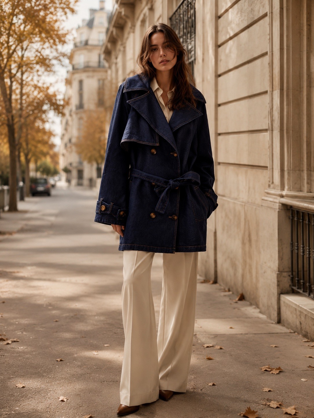 Grossiste Esther.H Paris - Veste trench en jean court