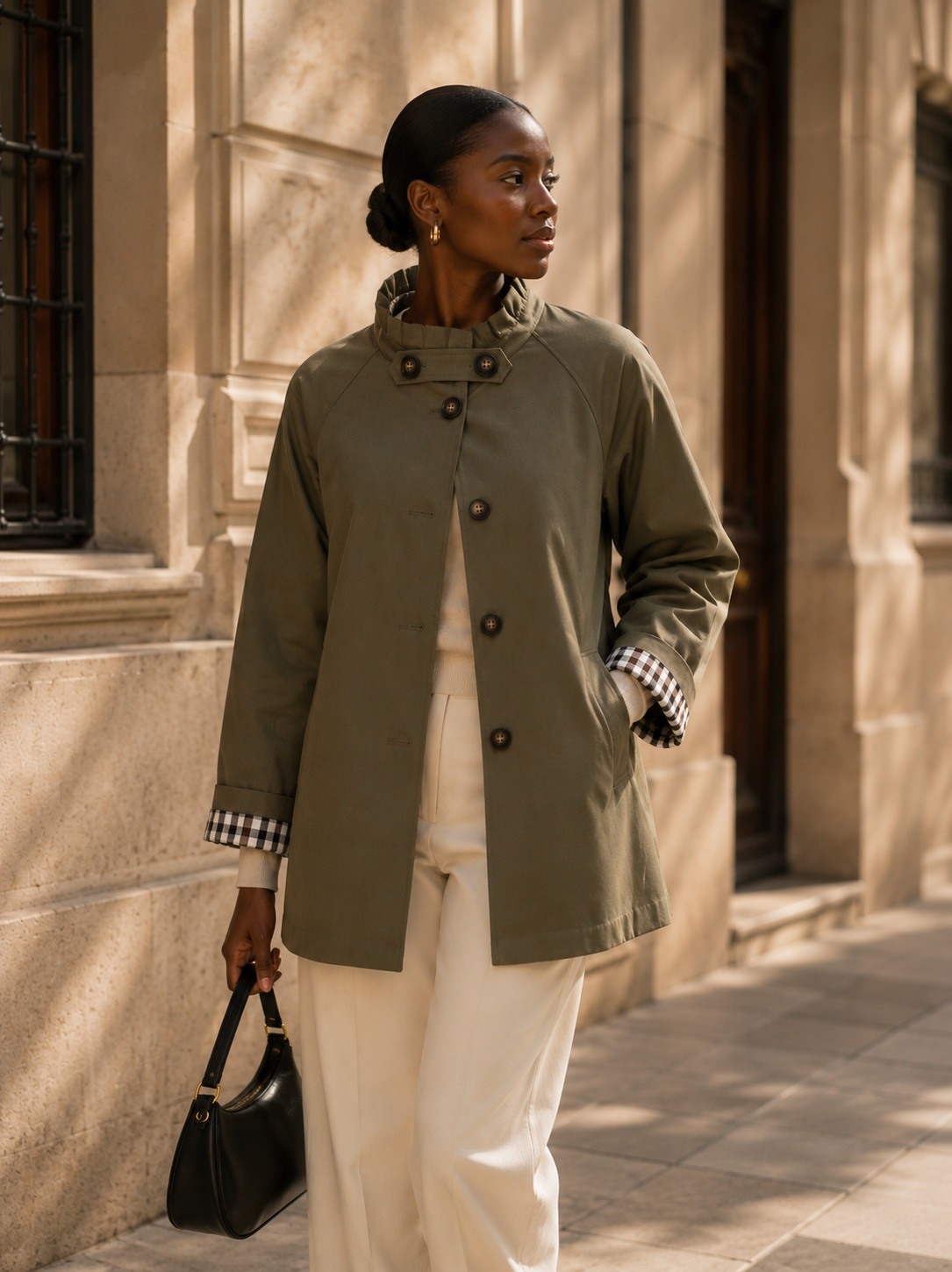 Großhändler Esther.H Paris - Mittellange Jacke mit kariertem Futter
