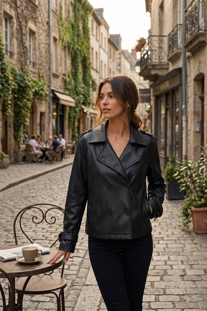 Grossiste Esther.H Paris - Trench court en similicuir
