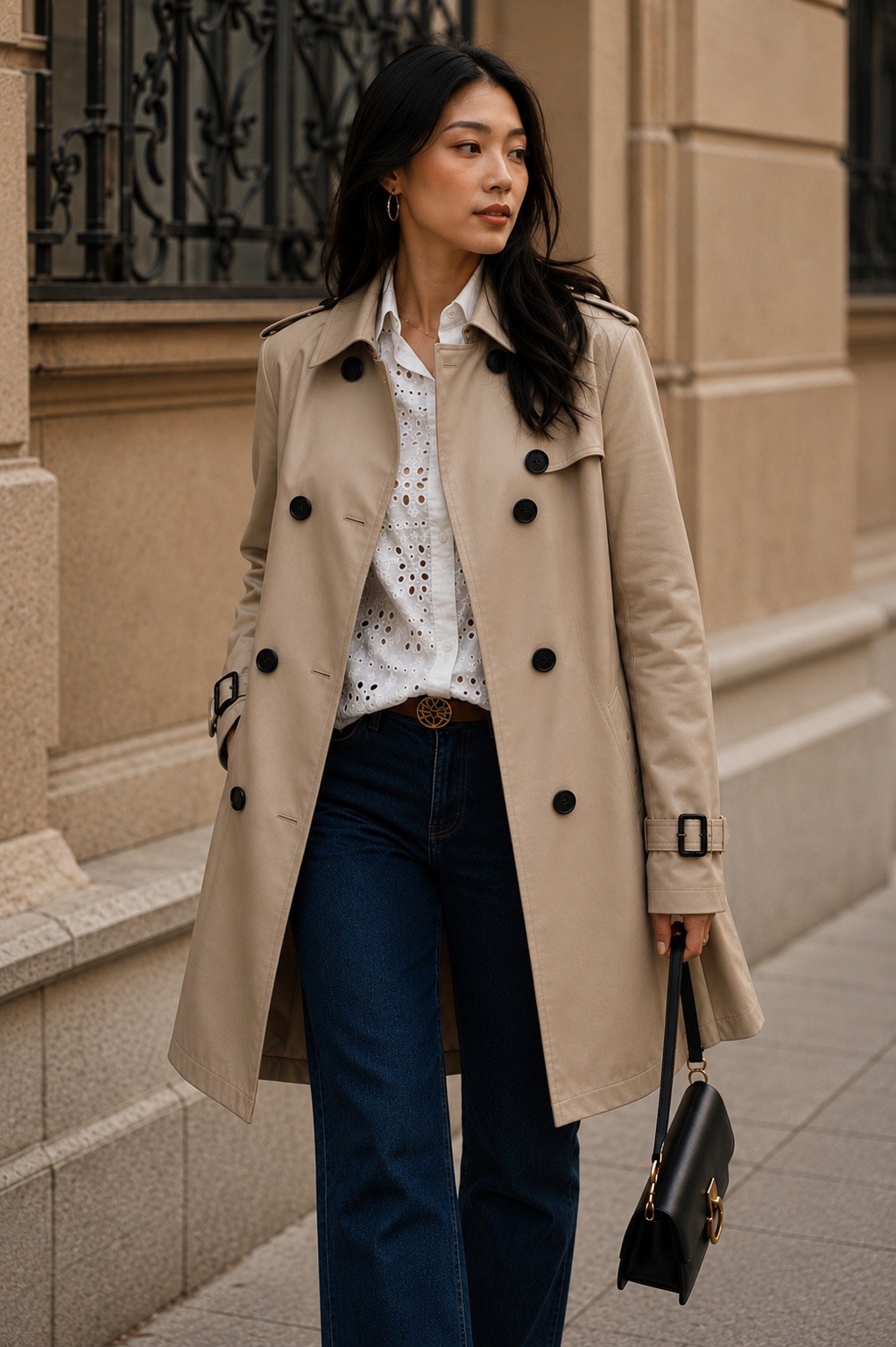 Großhändler Esther.H Paris - Mittellanger Trenchcoat aus Kunstleder