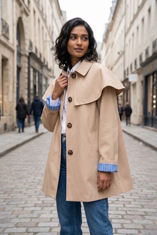 Jacket with shoulder cape | Paris Fashion Shops