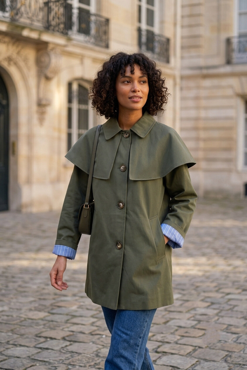 Jacket with shoulder cape | Paris Fashion Shops
