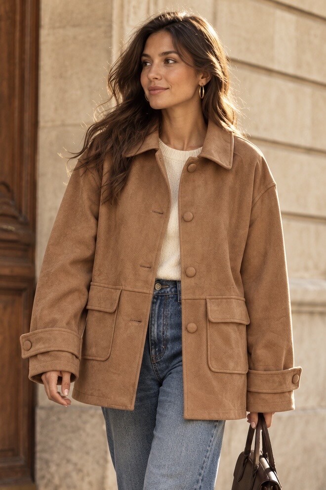 Mayorista Esther.H Paris - Chaqueta de entretiempo para mujer con efecto ante.