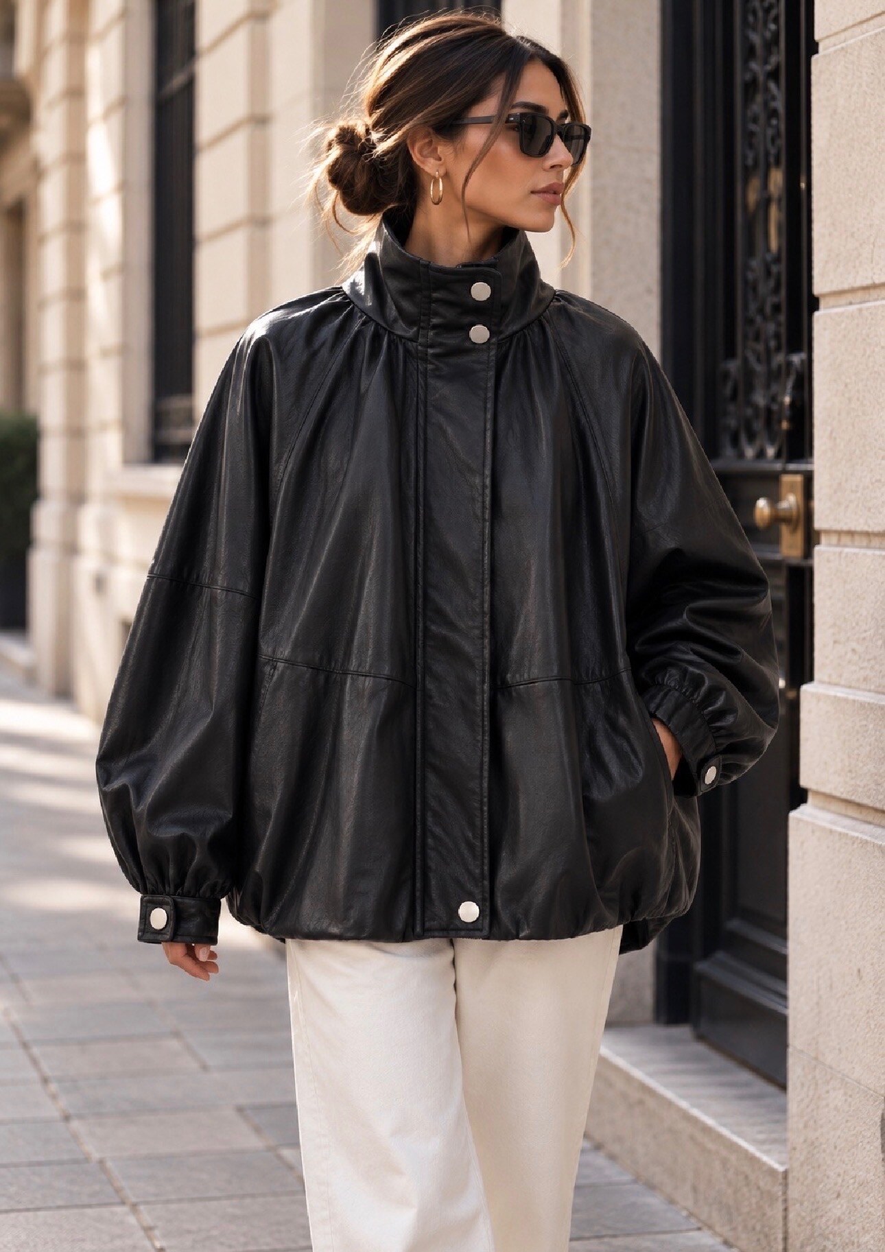 Großhändler Esther.H Paris - Oversized Kunstlederjacke