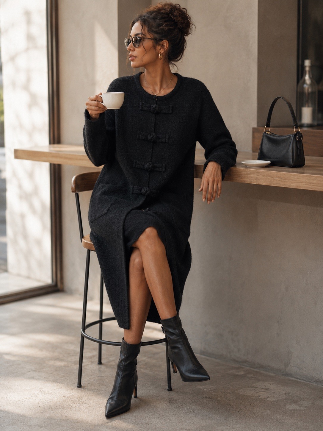 Großhändler Esther.H Paris - Mittellange Strickjacke
