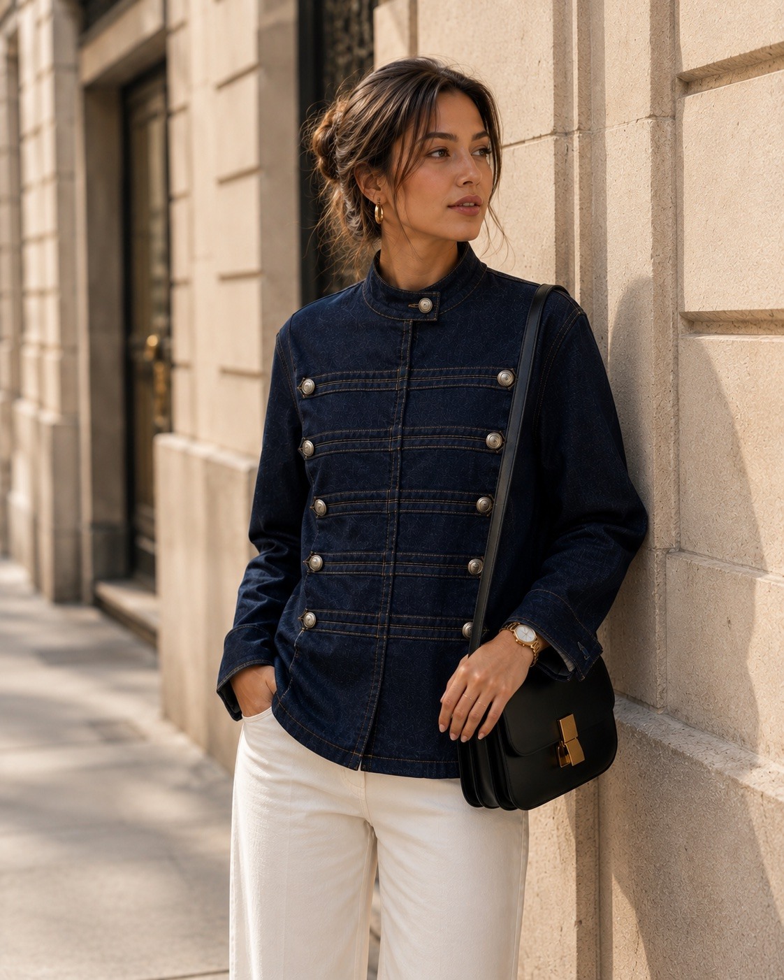 Großhändler Esther.H Paris - Rohdenim-Jacke im Husarenstil